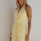 Butter Yellow Halter Mini Dress