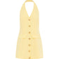 Butter Yellow Halter Mini Dress