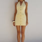 Butter Yellow Halter Mini Dress
