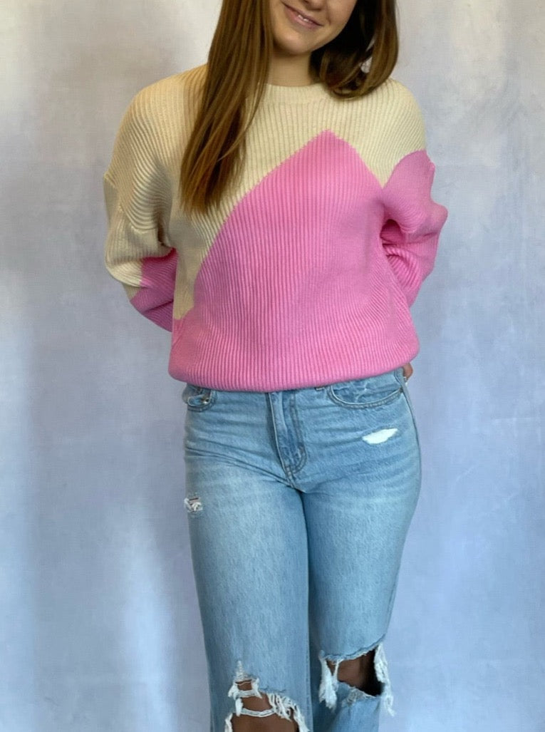 Cream/Pink Sweater