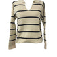 Collared Black Stripe Cream Sweater