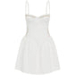 White Floral Corset Mini Dress
