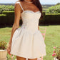 White Floral Corset Mini Dress