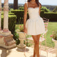 White Floral Corset Mini Dress