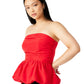 Bubble Hem Strapless Top