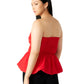 Bubble Hem Strapless Top
