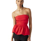 Bubble Hem Strapless Top