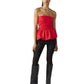 Bubble Hem Strapless Top