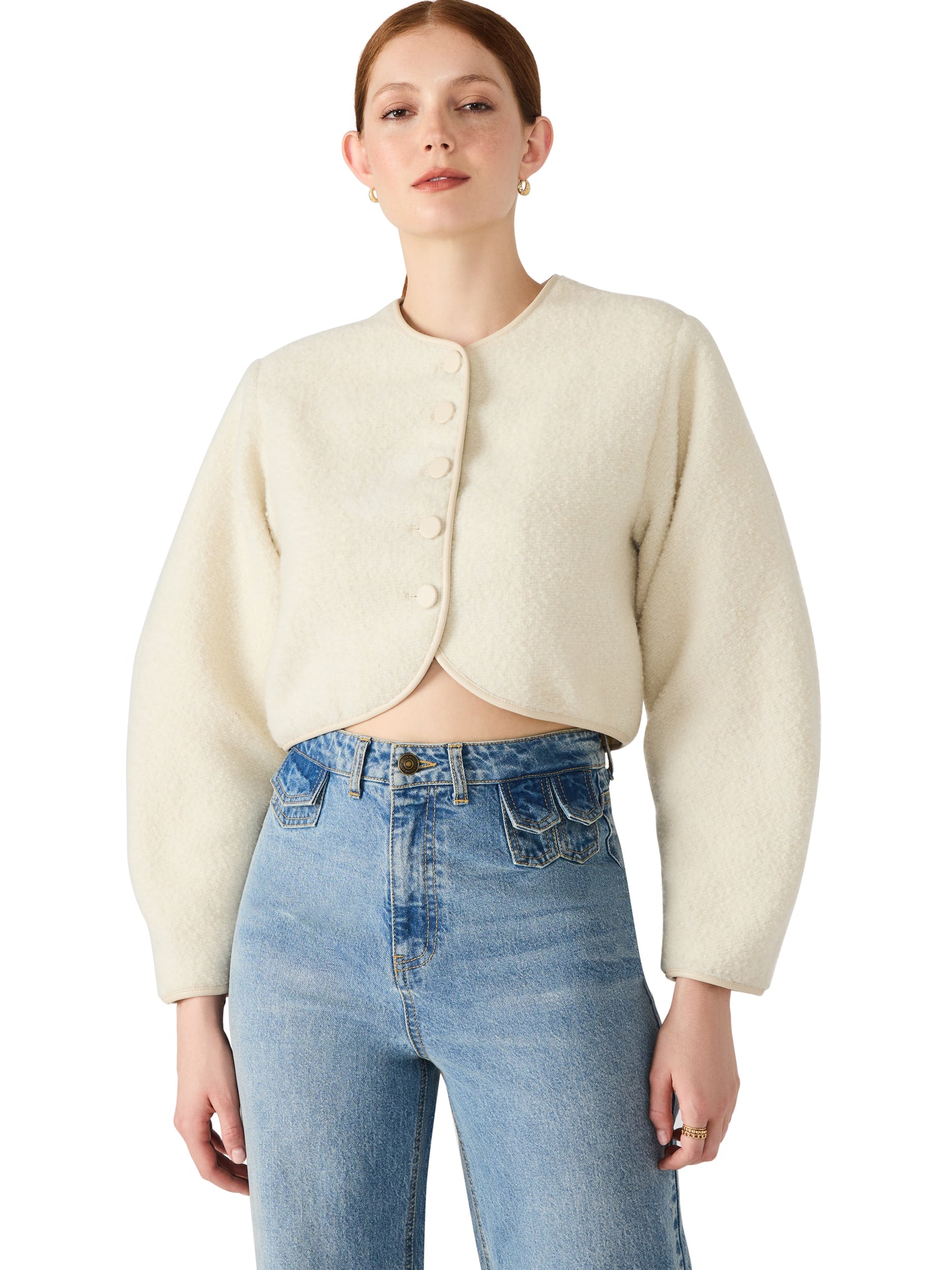 Cream Cropped Jacket