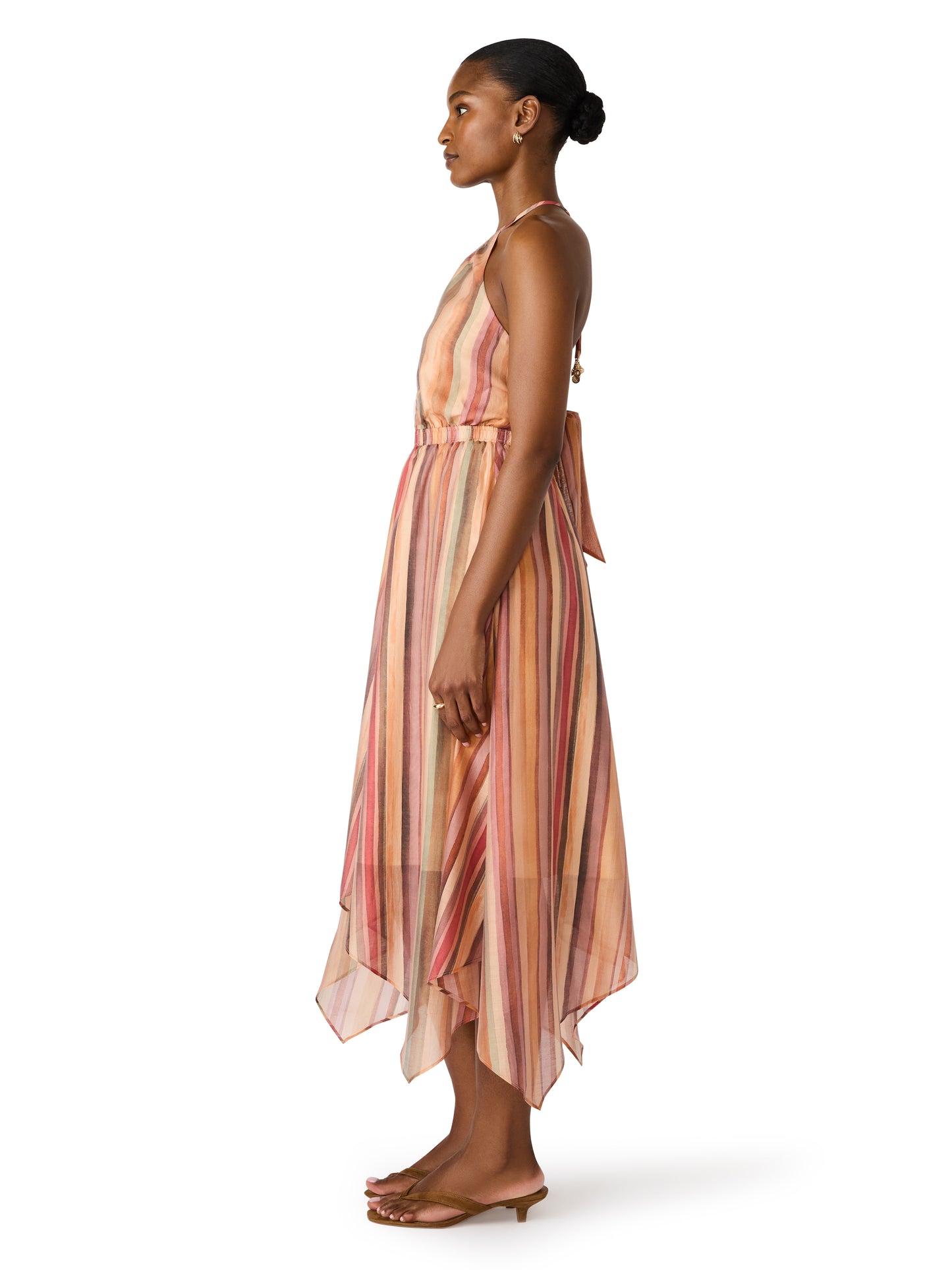 Striped Halter Maxi Dress