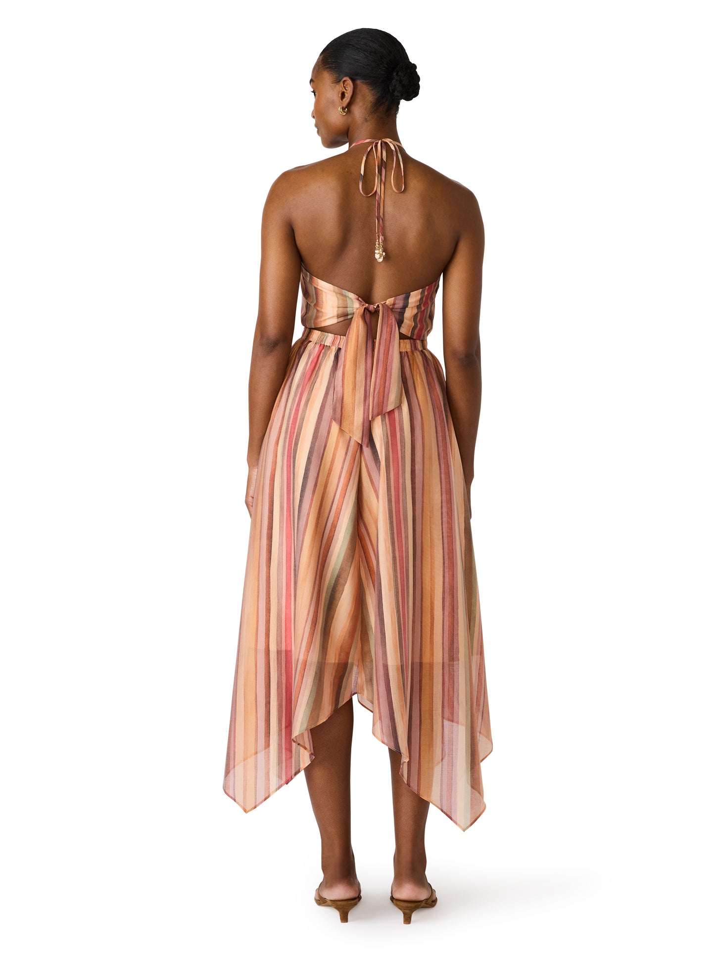 Striped Halter Maxi Dress