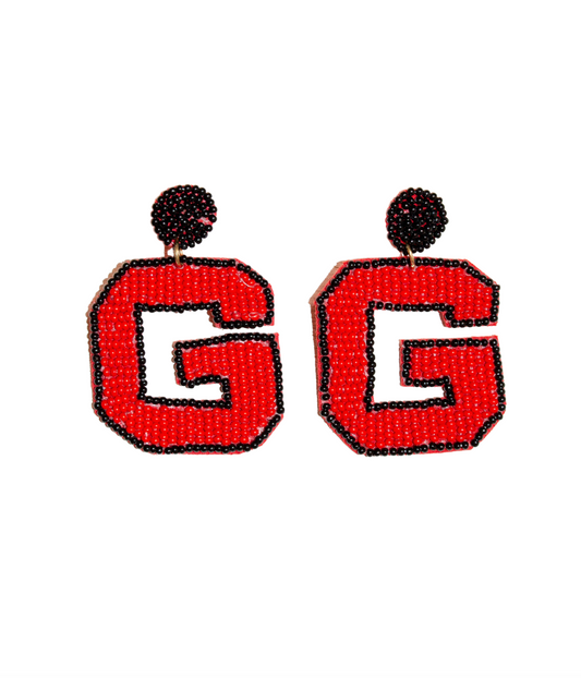 Black Lined "G" Earrings