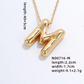 Gold Bubble Initial Necklace