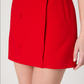 Red twill mini skirt