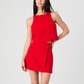 Red twill mini skirt