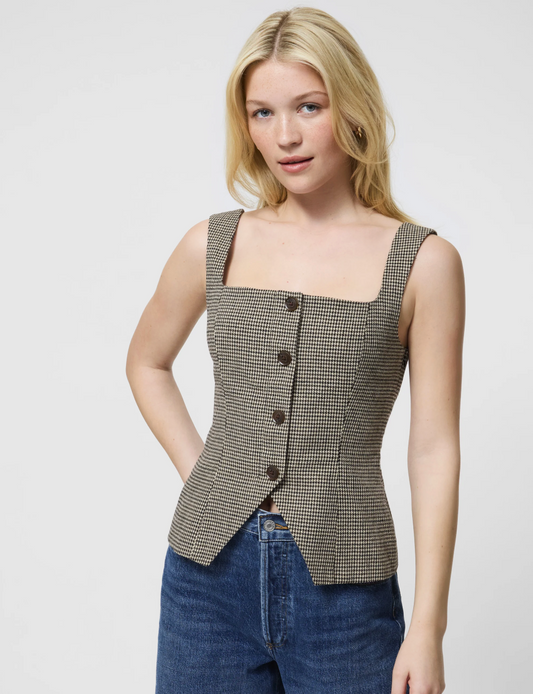 Houndstooth Wool Top