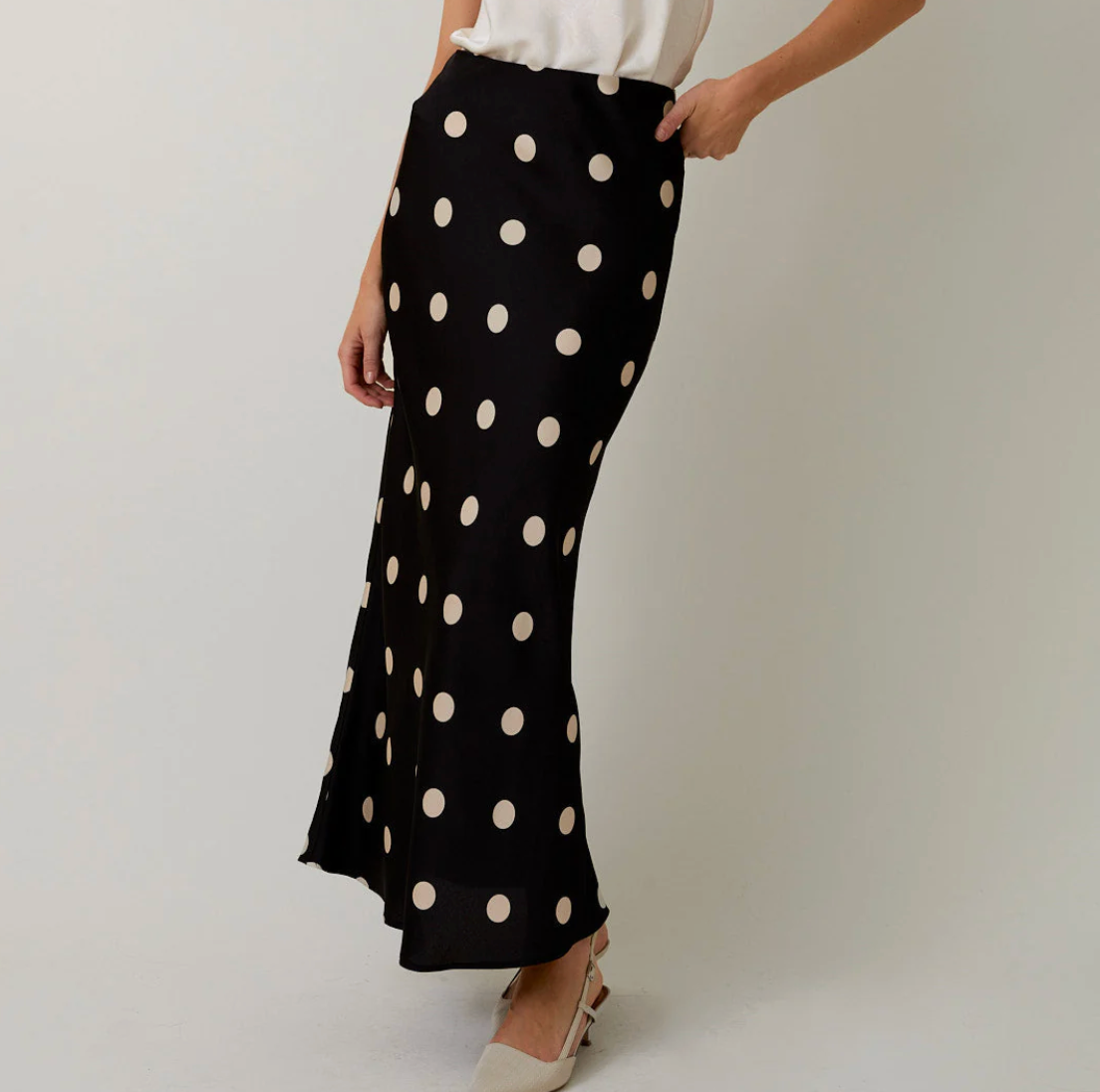 Satin Polka Dot Skirt