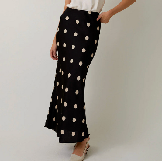 Satin Polka Dot Skirt