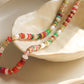 Sunny Non-Tarnish Boho Color Beaded Necklace: Multi-Colored