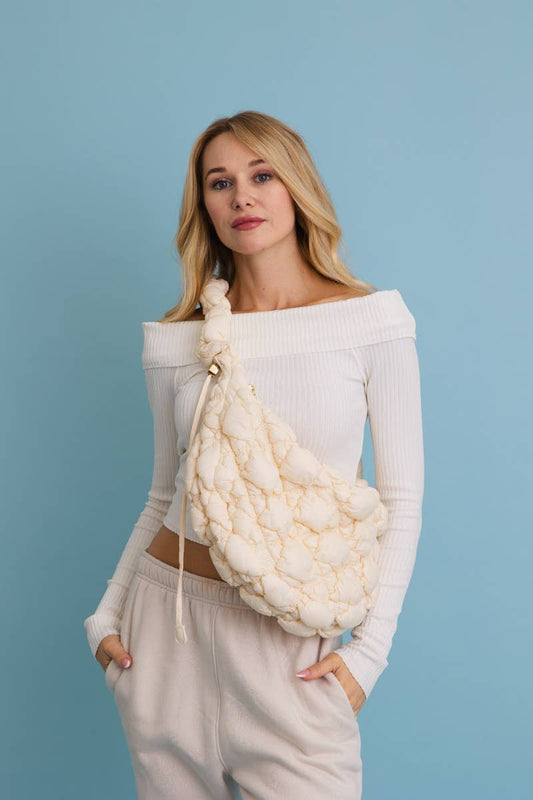 Carry All Cream Quilted Crossbody