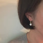 Cabled Huggie Natural Pearl Hoop Earrings