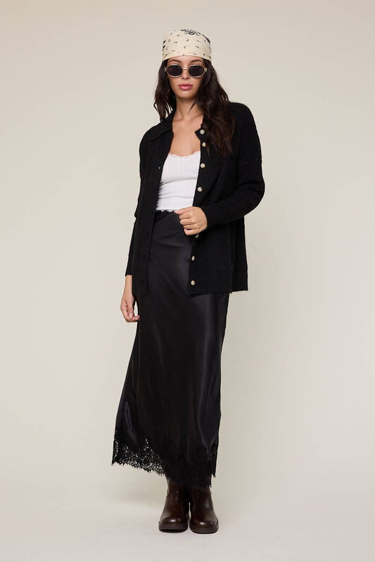 Black Satin Skirt