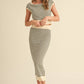STRIPED PATTERN KNITTED OFF SHOULDER TOP