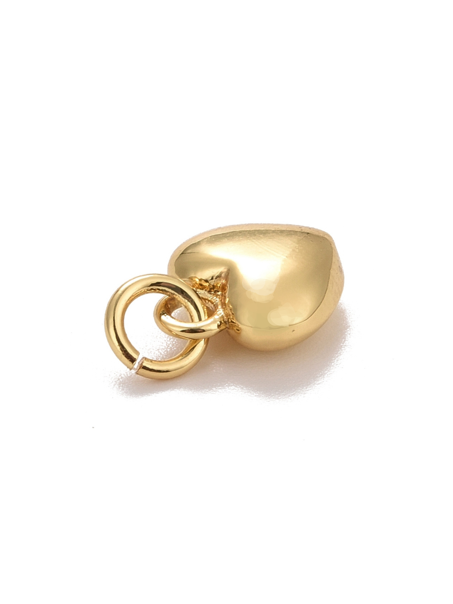 Gold Puff Heart Charm