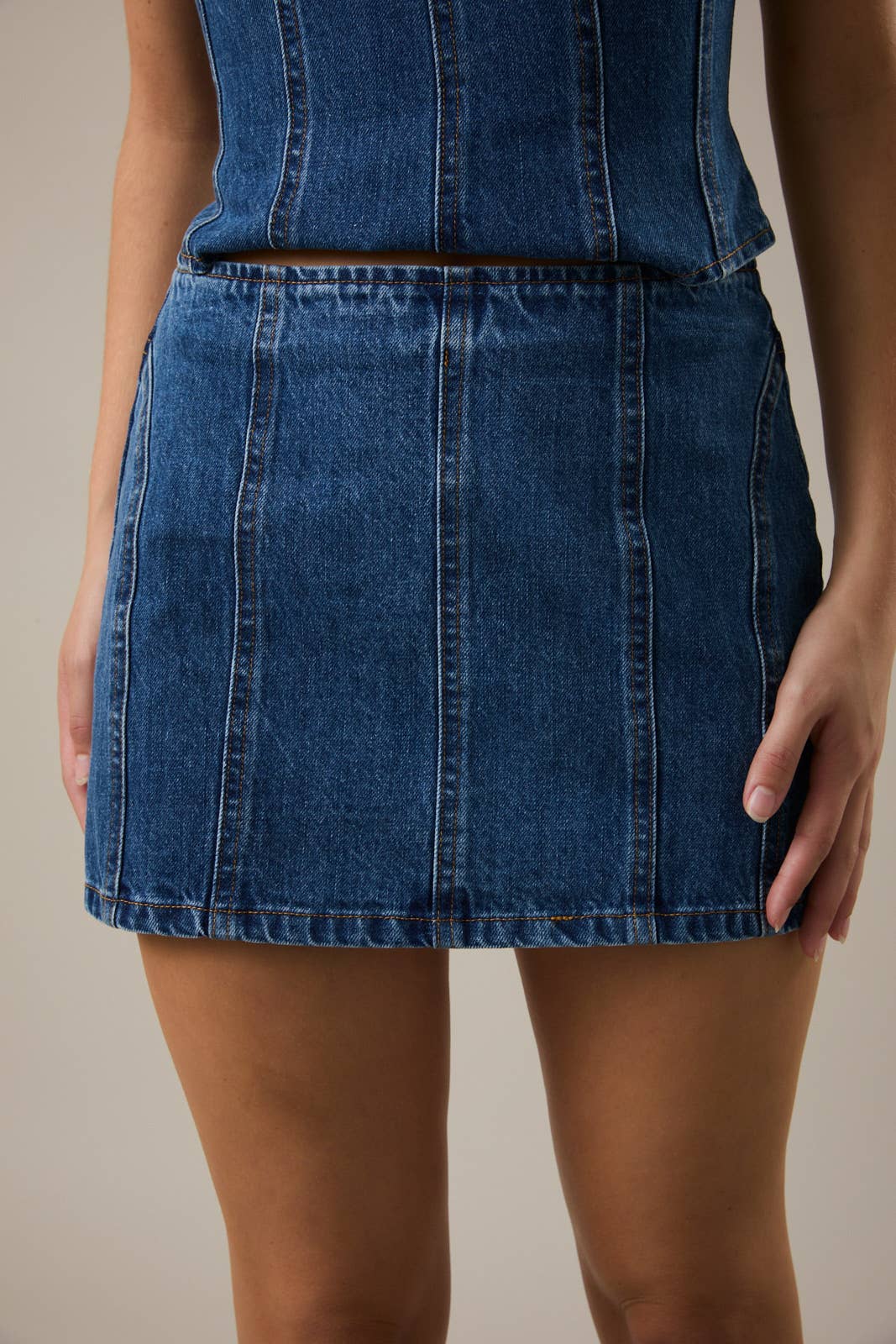LOW WAIST DENIM SKIRT