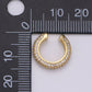 1x 16mm 24k Gold Micro Pave Ear Cuffs