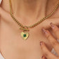 Après 18K Gold Non-Tarnish Green Heart Chain Necklace: Green