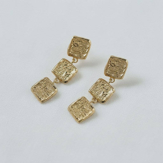 Geometric Long Drop Earrings with Elegant Flair