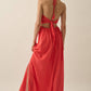 Cotton Gauze Tie-Back Halter Pocket Maxi Dress