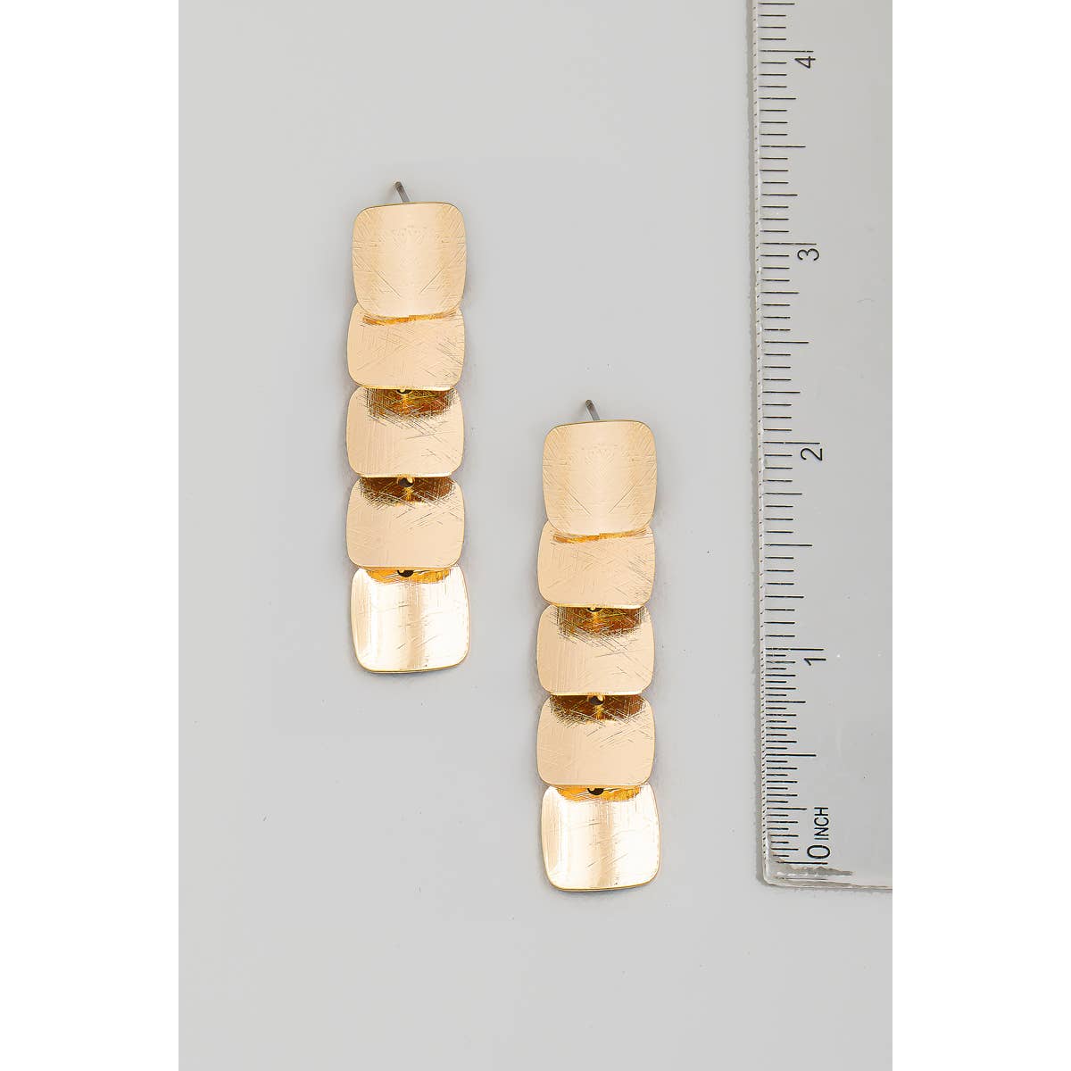 Metallic Square Chain Dangle Earrings