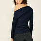 Riley Long Sleeve Top Dark Navy
