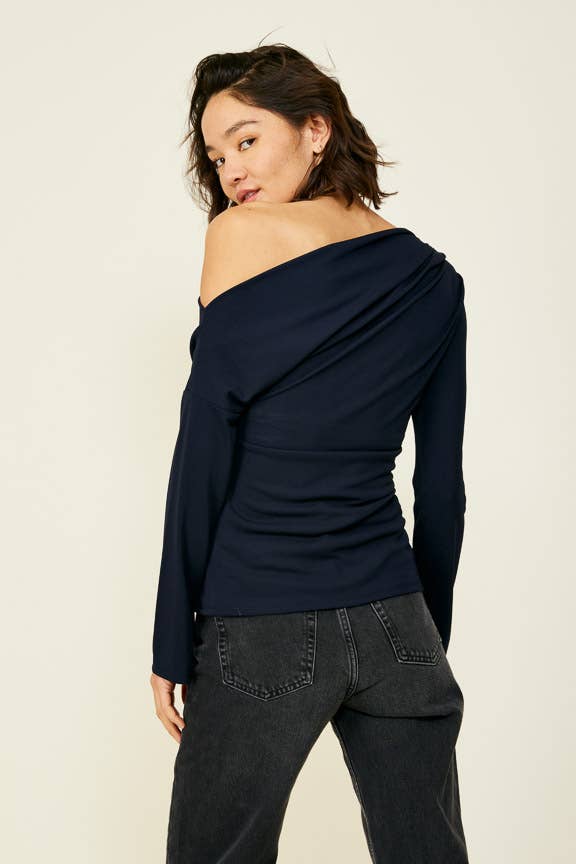 Riley Long Sleeve Top Dark Navy