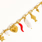 Filigrane 18K Gold Non-Tarnish Pepper Fish Charm Necklace: Red