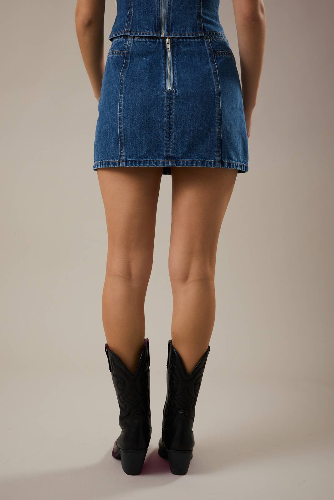 LOW WAIST DENIM SKIRT