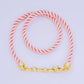 24K Gold Filled Twisted Braided Cord Chain Necklace Pink / 14.5 Inches
