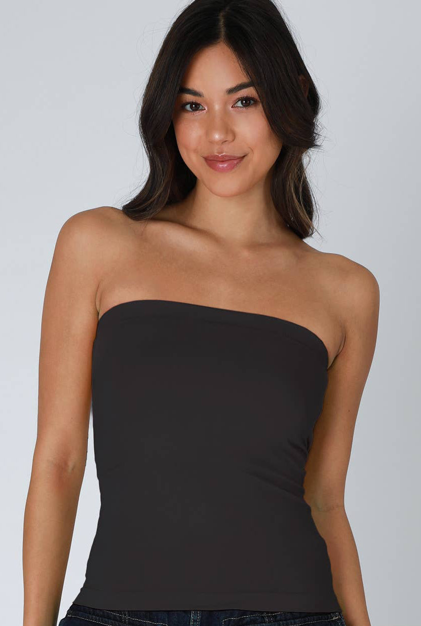 Two Layer Tube Top Black