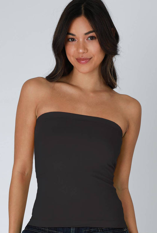 Two Layer Tube Top Black