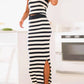 Striped Slit Long Skirt Set