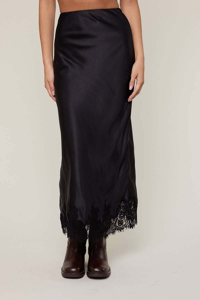 Black Satin Skirt