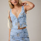 SLEEVELESS LACE TRIM DETAIL OPEN TOP