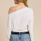 Metal Stud One Shoulder Top