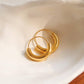 Mackenzie 18K Non-Tarnish U-Shape Hoop Earring: Yellow Gold