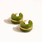 Arlo 18K Gold Small C Hoop Earring: Green