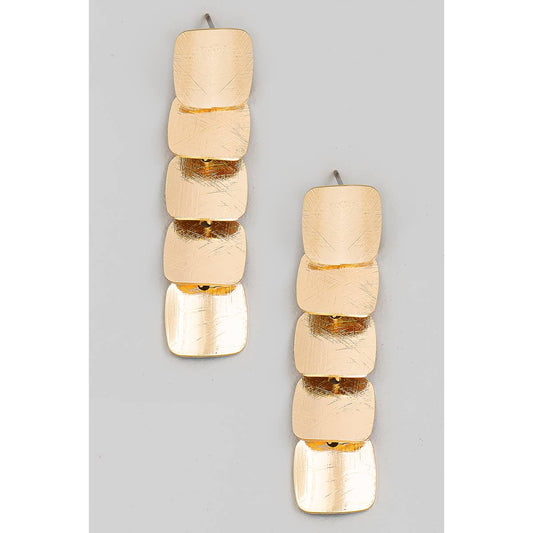 Metallic Square Chain Dangle Earrings