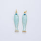18K Gold Filled Blue Enamel Sardine Fish Charm