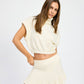 PLEATED MINI PLEATED SKIRT CREAM